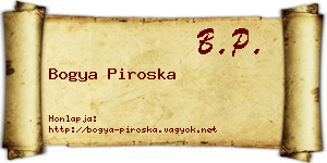 Bogya Piroska névjegykártya